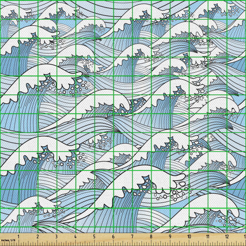 Dalga Parça Kumaş Denizin Kuvvetleri Geleneksel Çizim Model