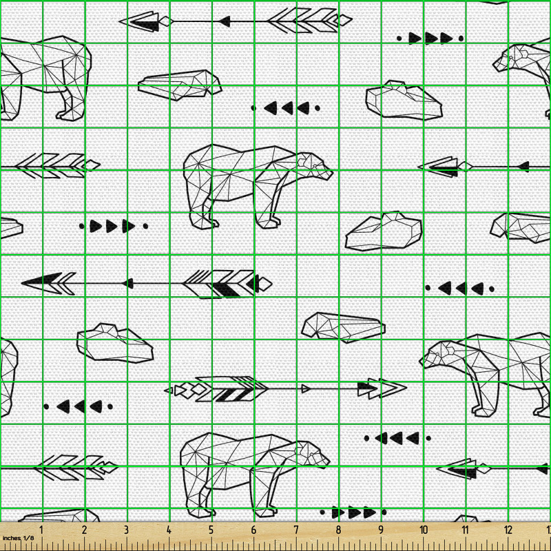 Yaratıcı Parça Kumaş Geometrik Desenler ile Ayılar ve Oklar