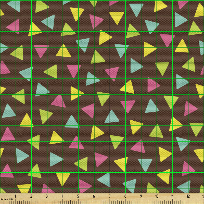 Geometrik Parça Kumaş Koyu Zeminde Küçük Üçgen Figürlü Görsel