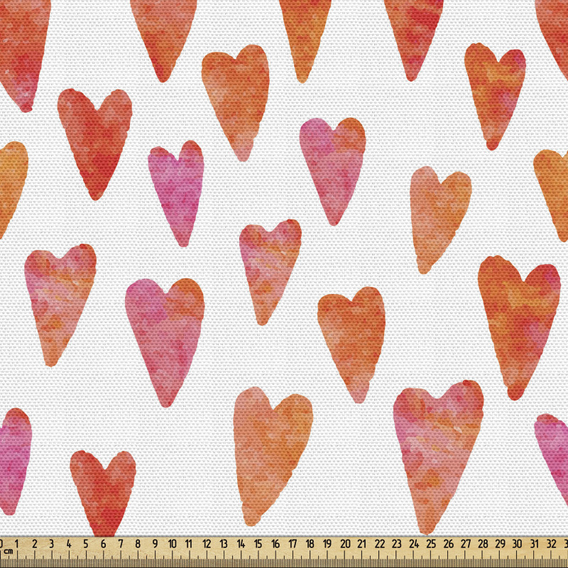 Kalpli Parça Kumaş Farklı Sıcak Renklerden Sevgi Sembolleri