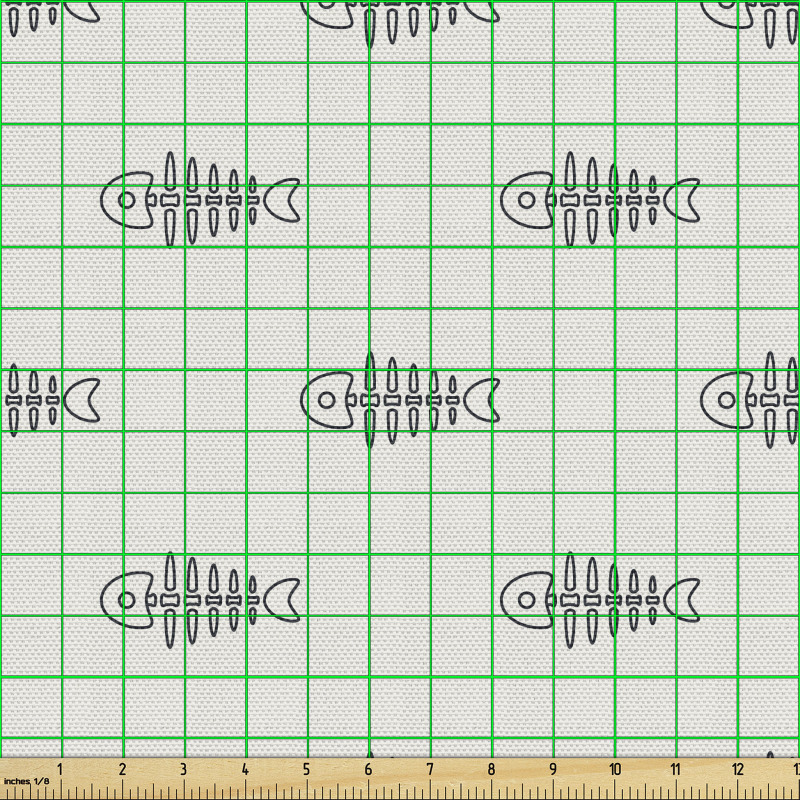Balık Parça Kumaş Denizde Yaşayan Canlı Kılçıkları Tekrarlı