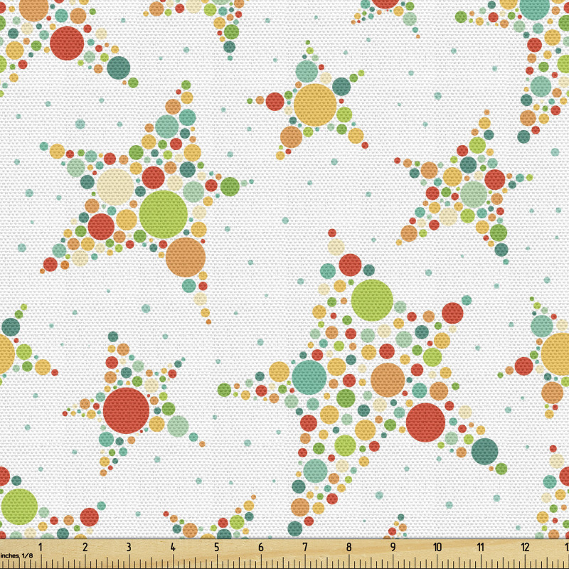 Yıldızlı Parça Kumaş Farklı Boyut Benekli Köşeli Cisimler Model