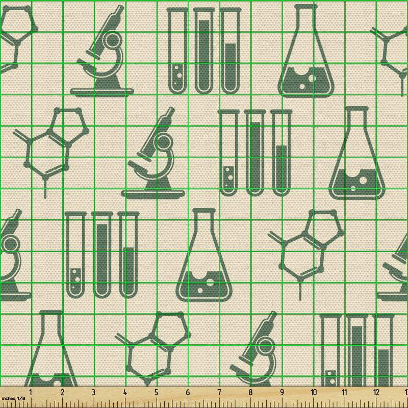 Bilim Parça Kumaş Laboratuvar Ortamındaki Deneyler Desenli