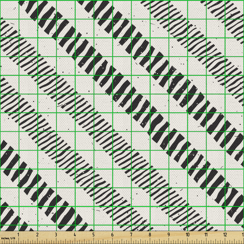 Geometrik Parça Kumaş Çapraz Çizgiler ile Şeritler ve Lekeler