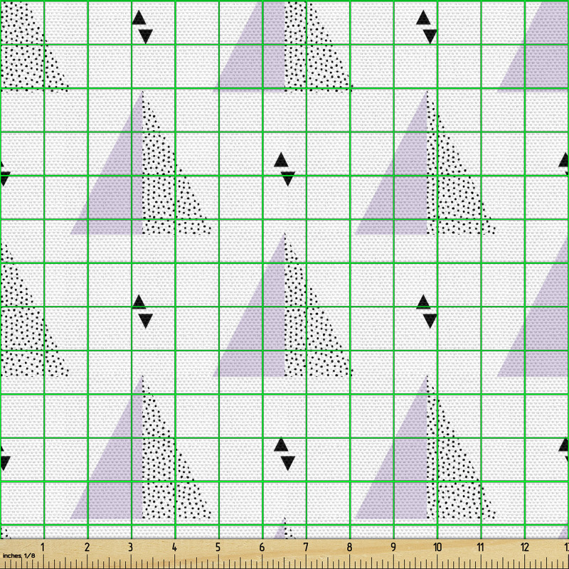 Soyut Parça Kumaş Beyaz Fon Üzerindeki Mor ve Siyah Üçgenler