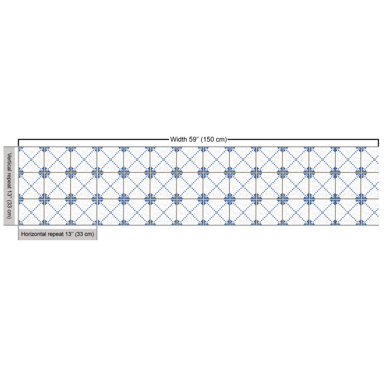 Geometrik Parça Kumaş Kare İçinde Çizgi Siluetleri ve Noktalar