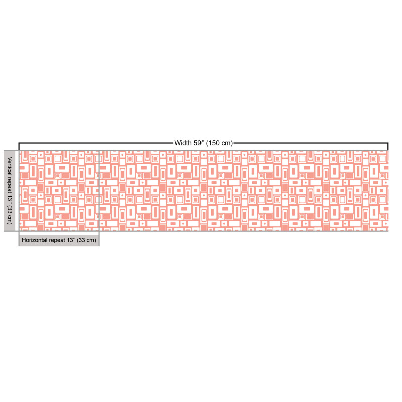 Geometrik Parça Kumaş Dikdörtgen Kare ve Nokta ile Grafik Desen