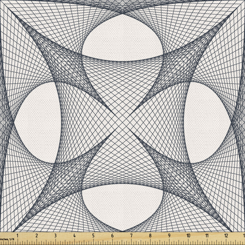 Geometrik Parça Kumaş Kesişen Çizgiler ile Dörtgen Desenleri