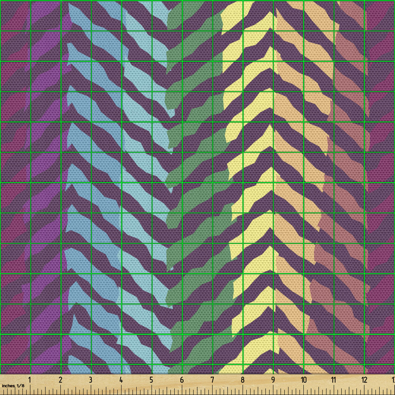 Yaratıcı Parça Kumaş Parlak Dikey Şeritler ile Zikzak Çizgiler