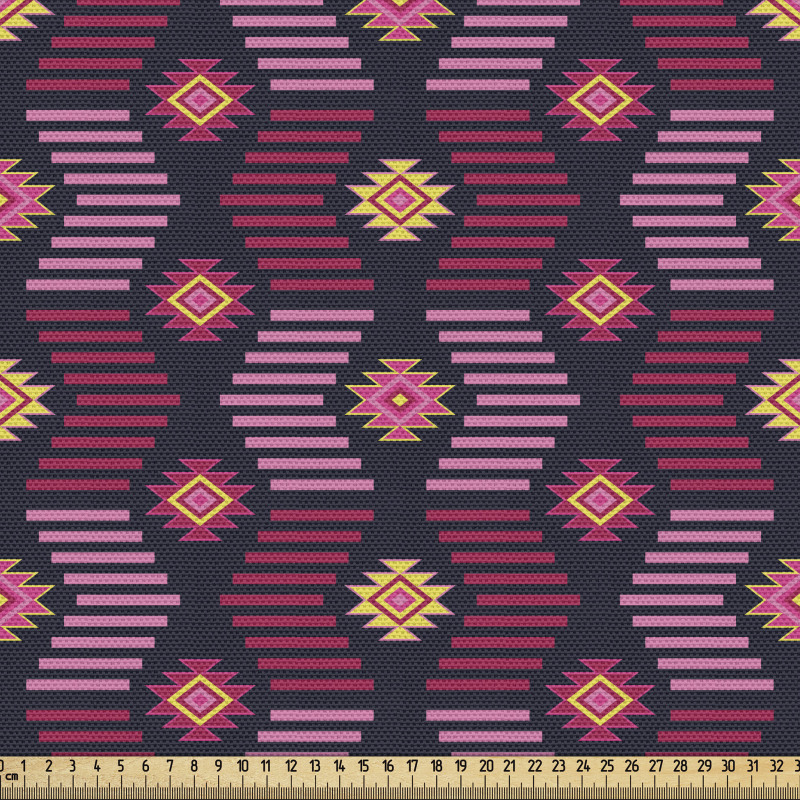 Etnik Motif Parça Kumaş Tribal Sanatsal Kilim Desenli Rengarenk