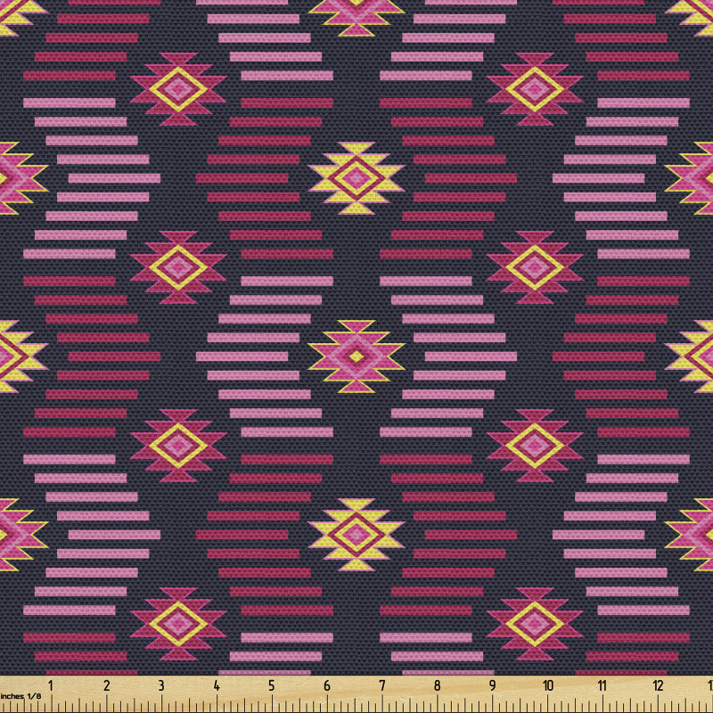 Etnik Motif Parça Kumaş Tribal Sanatsal Kilim Desenli Rengarenk