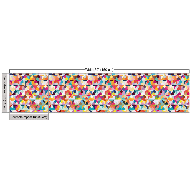 Soyut Parça Kumaş Rengarenk Geometrik Şekiller Mozaik Stilli