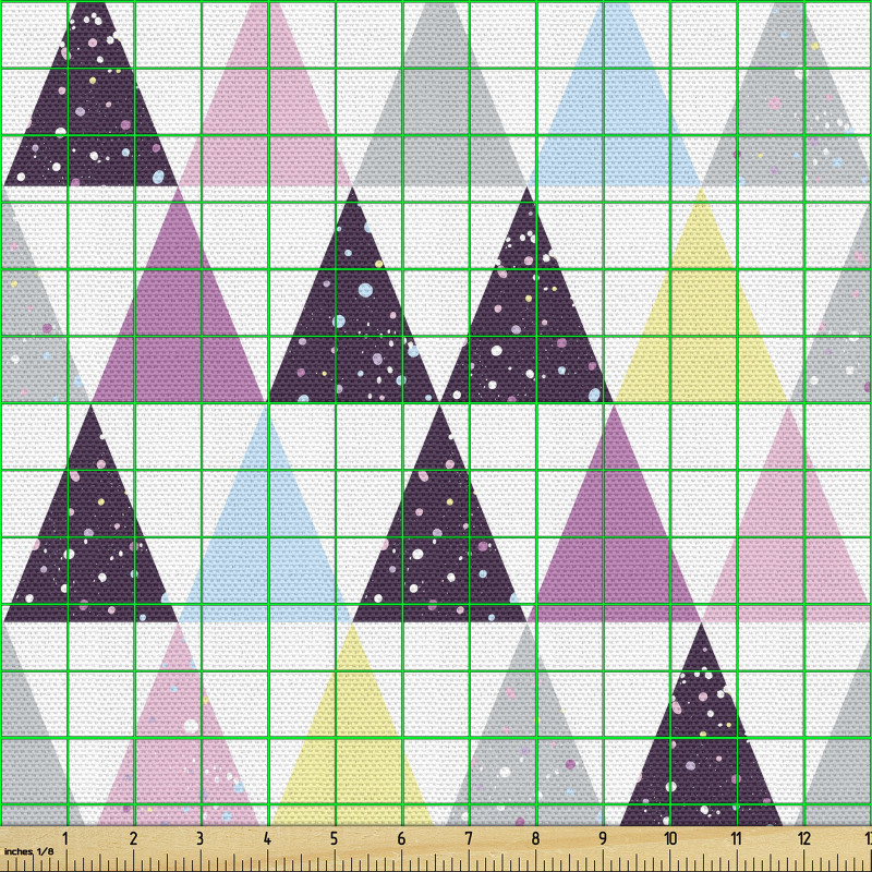 Geometrik Parça Kumaş Kirli Fon Üzerindeki Üçgenler Desenli