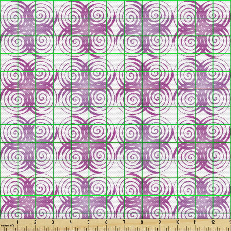 Geometrik Parça Kumaş Sarmal Halkalar Desenli