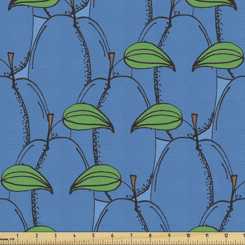 Meyve Parça Kumaş Saplarında Yapraklar ile Mürdüm Erik Çizimi