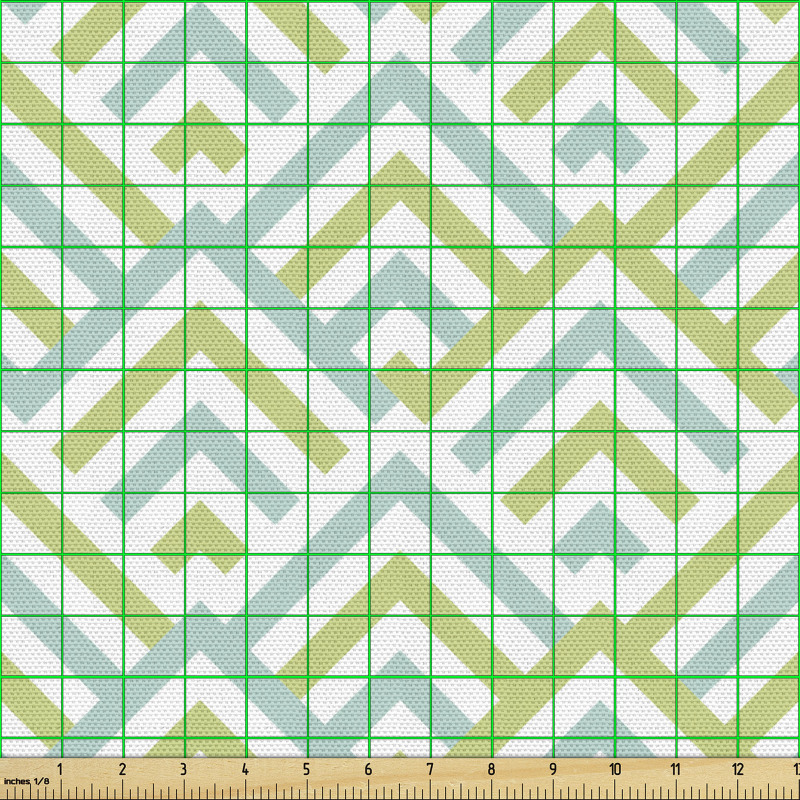 Geometrik Parça Kumaş Canlı ve Modern Zikzak Çizgiler Deseni