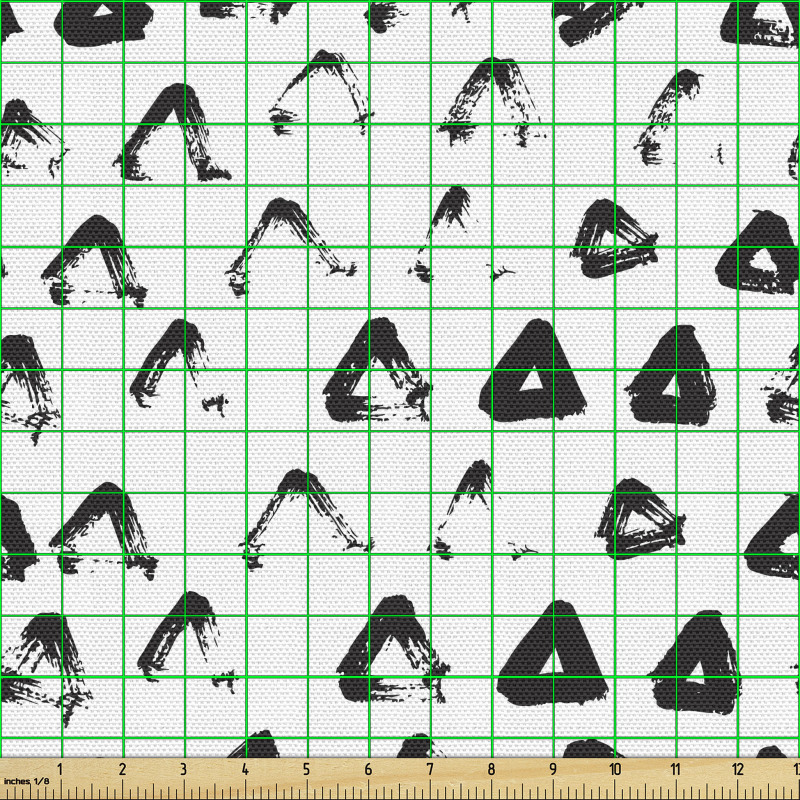 Geometrik Parça Kumaş Sade Zeminde Belirsiz Kenarlı Üçgenler