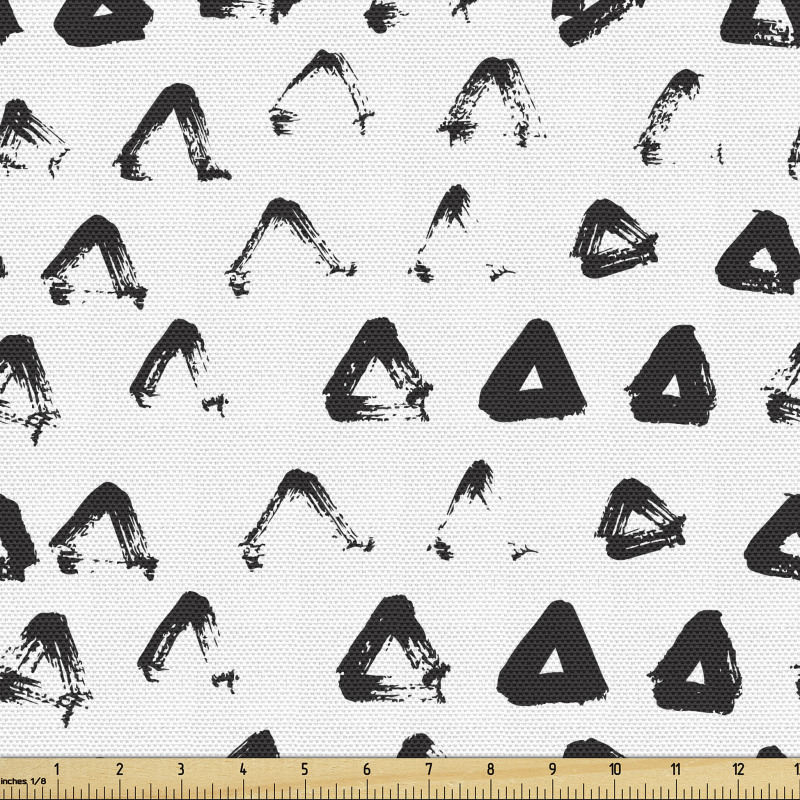Geometrik Parça Kumaş Sade Zeminde Belirsiz Kenarlı Üçgenler