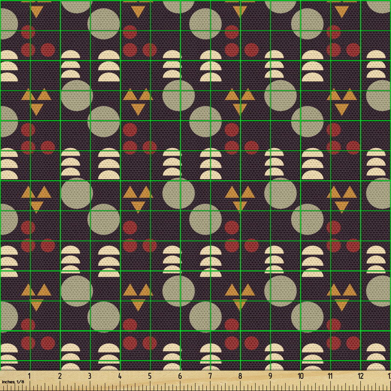 Geometrik Parça Kumaş Yuvarlaklar ile Yarım Daireler ve Üçgen