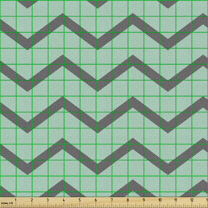Geometrik Parça Kumaş Sıradan ve Basit Zikzak Çizgiler Deseni