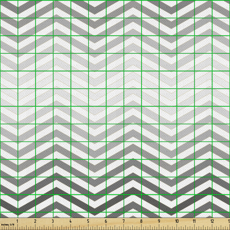 Geometrik Parça Kumaş Modern ve Simetrik Zikzak Çizgiler Deseni