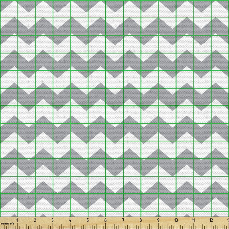 Mozaik Parça Kumaş Grafik Çizim ile Geometrik Zikzak Desenler