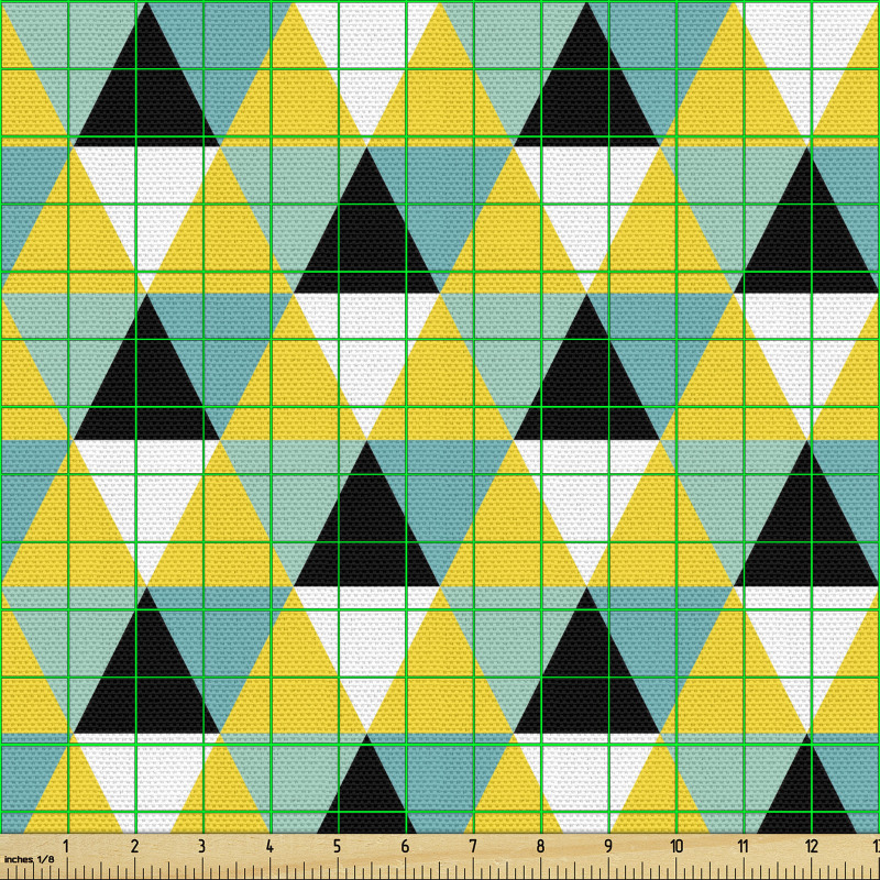 İllüzyon Parça Kumaş Parlak ve Soyut Ters Düz Üçgen Desenler