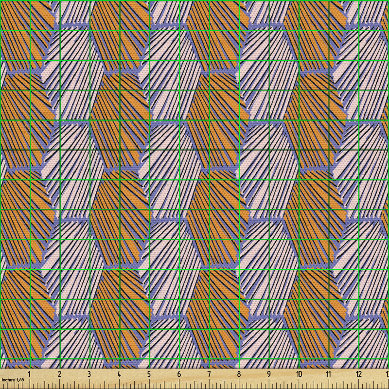 Soyut Parça Kumaş Geometrik Renkli Düzenli Fırça İzleri Çizimi