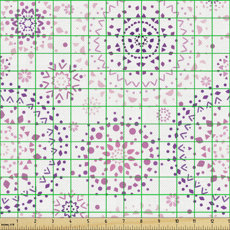 Pembe Parça Kumaş Birbiri İçinde Tekrarlanan Çeşitli Mandalalar