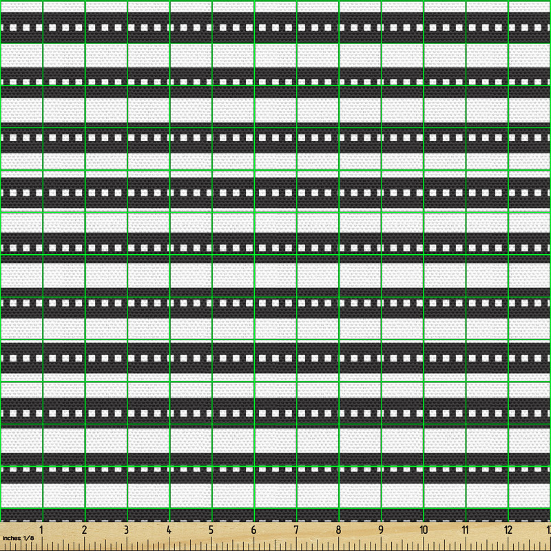 Geometrik Parça Kumaş Küçük Kareler ile Yatay Şerit Desenleri