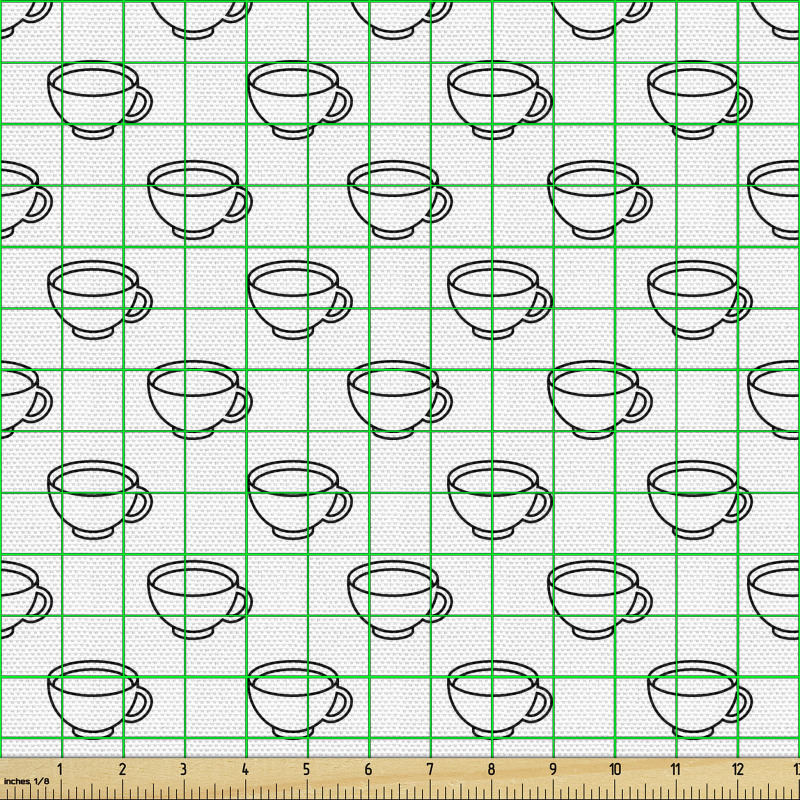 Çay Parça Kumaş Sık Tekrarlanmış Basit Çizim Kahve Fincanları
