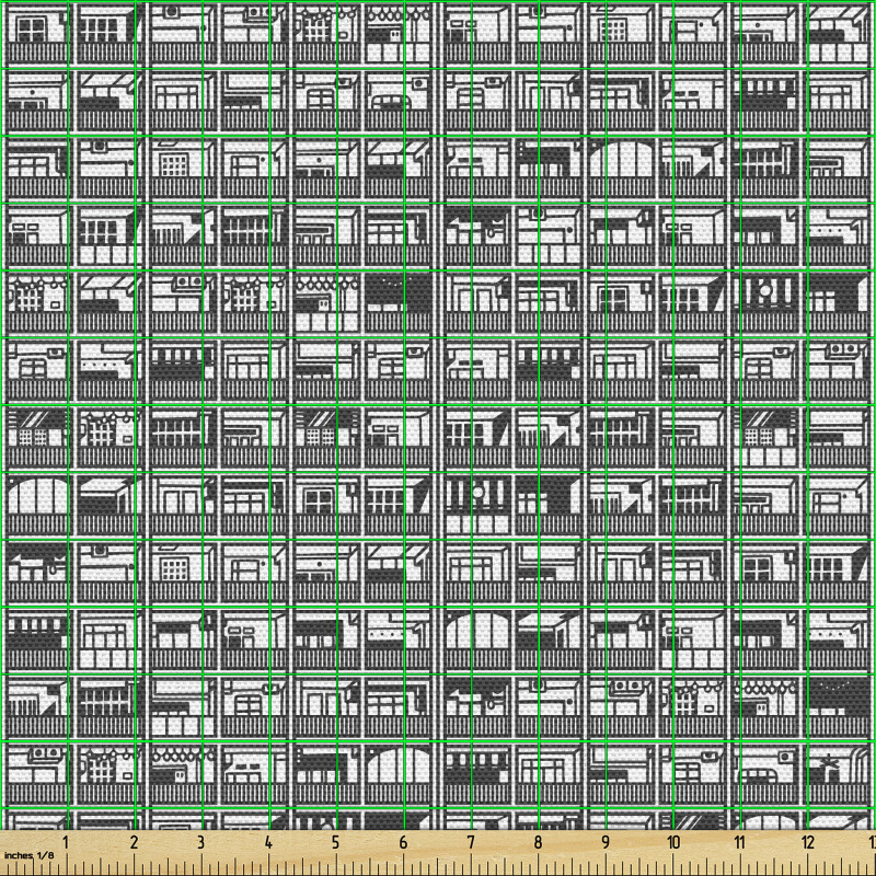 Şehir Parça Kumaş Sık Tekrarlanmış Bina Balkonları Görseli