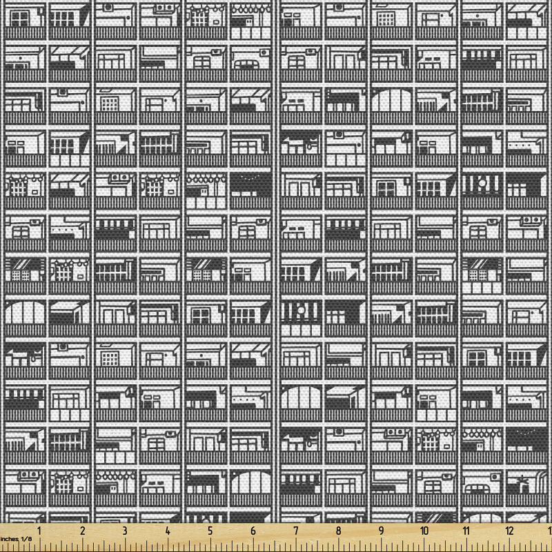 Şehir Parça Kumaş Sık Tekrarlanmış Bina Balkonları Görseli