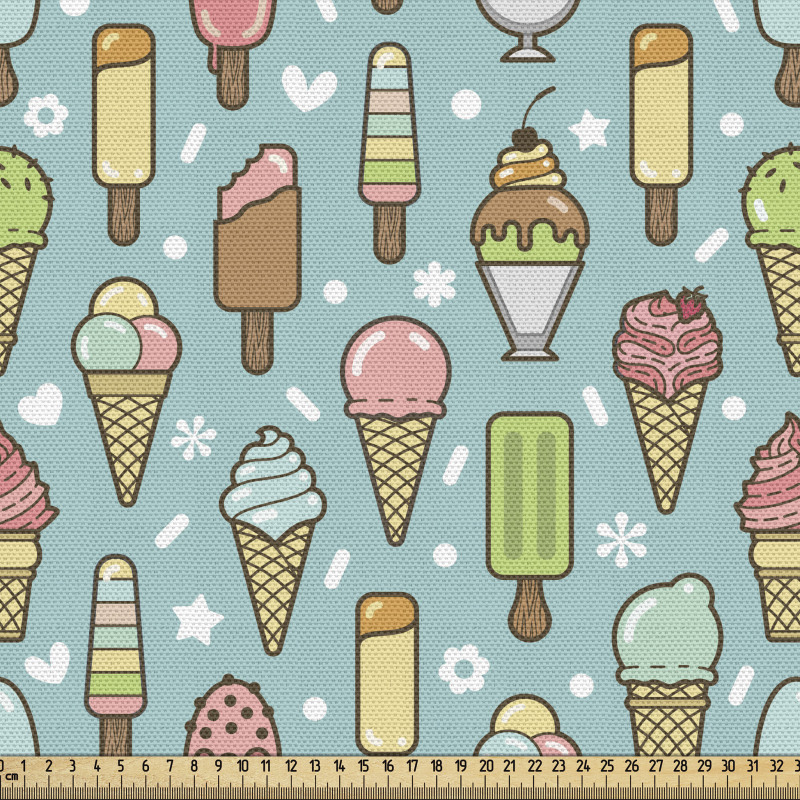 Tatlı Parça Kumaş Tekrarlanmış Rengarenk Dondurma Çeşitleri