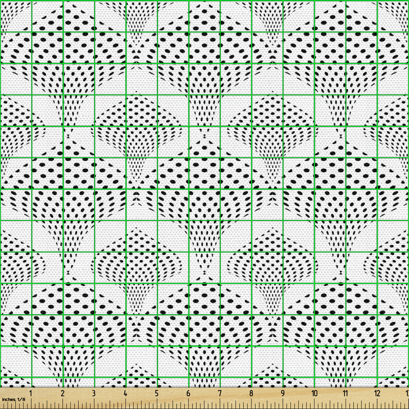 Geometrik Parça Kumaş Üç Boyutlu Noktalı Desenli İllüstrasyon