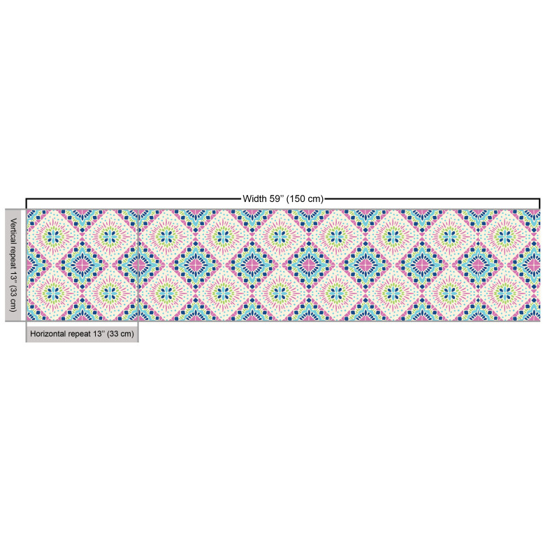 Geometrik Parça Kumaş Aztek Stili Oryantal Desenli Kompozisyon