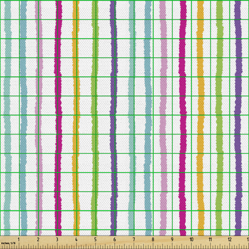 Geometrik Parça Kumaş Düz Zeminde Pürüzlü Dikey Çizgili Çalışma