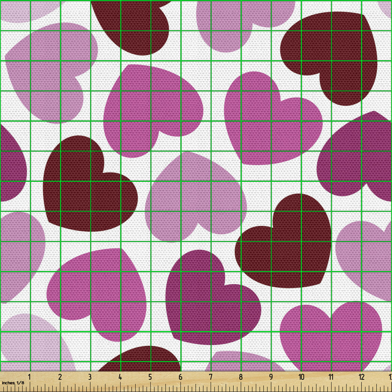 Aşk Parça Kumaş Düz Zeminde Tekrarlayan Kalp Figürlü Çalışma