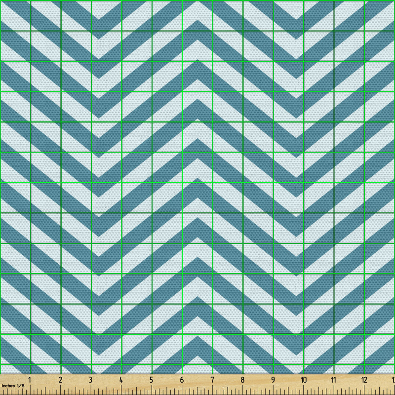 Geometrik Parça Kumaş Turkuaz V Harfi Şekilli Güzel Tasarım