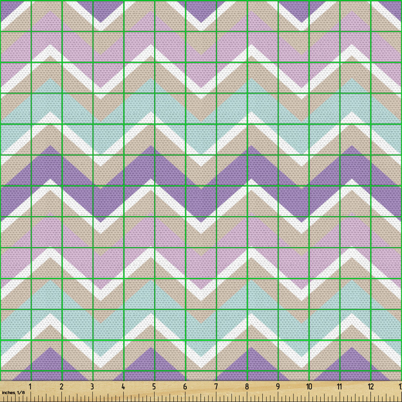 Geometrik Parça Kumaş Tekrarlayan Yatay Zikzak Çizgili Görsel