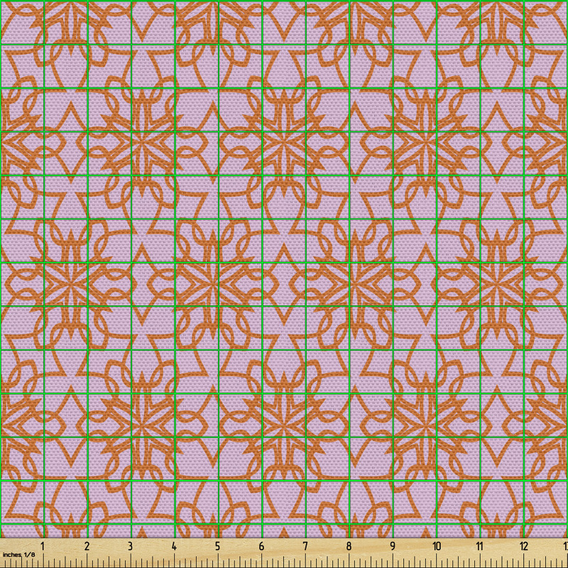 Geometrik Parça Kumaş pembe Basit Çiçek Çizimli İllüstrasyon