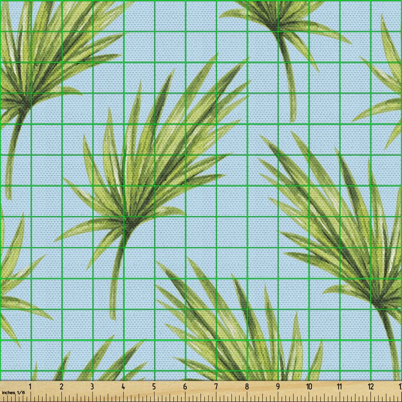 Botanik Parça Kumaş Tropikal Ada Tarzında Yapraklardan Desen