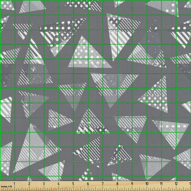 Geometrik Parça Kumaş Üzerinde Benekler Olan Üçgenler Tekrarlı