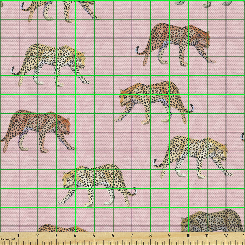 Leopar Parça Kumaş Derisi Benekli Vahşi Kedicik Tekrarlı Model