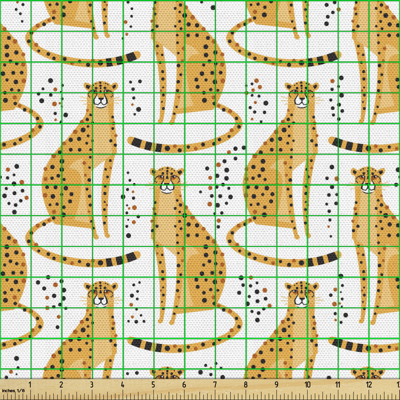 Leopar Parça Kumaş Derisi Benekli Tarzda Yırtıcı Hayvan Desen