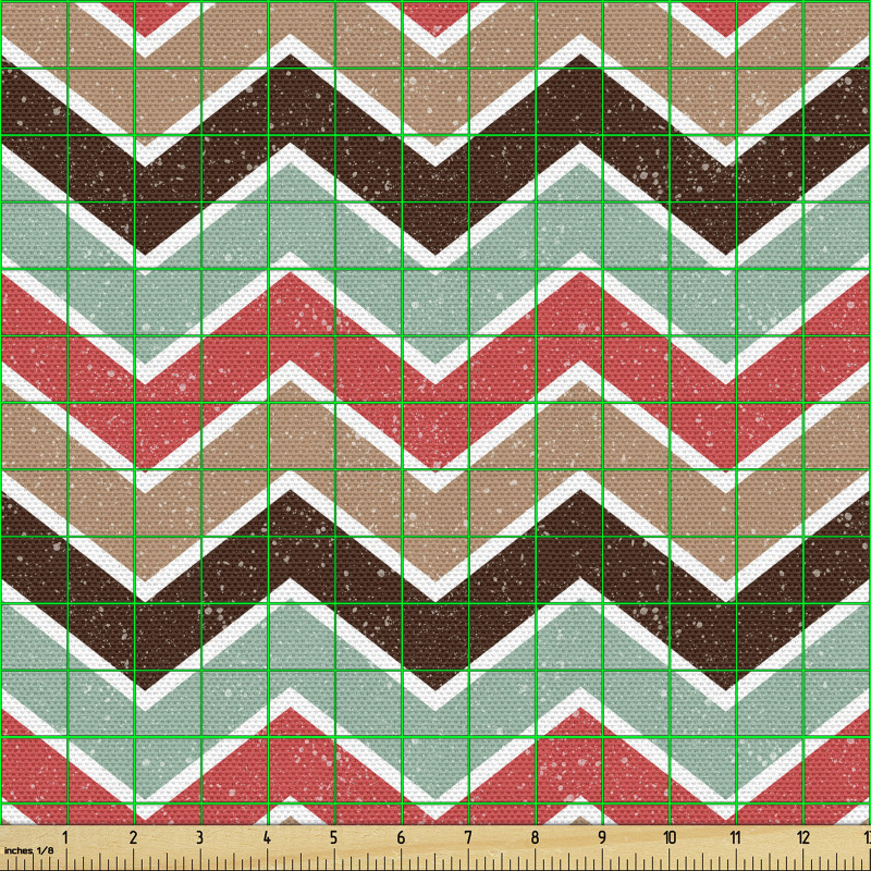 Dalgalı Parça Kumaş Rengarenk Tekrarlı Dizayn Zikzak Desenler
