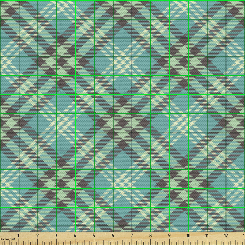 Ekoseli Parça Kumaş Çapraz Çizgilerden Kareli Dekoratif Model
