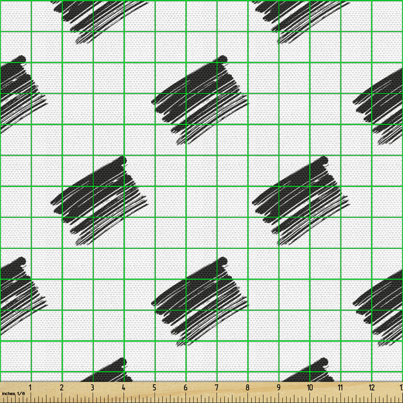 Soyut Parça Kumaş Mürekkep Boyalı Tekrarlayan Fırça İzi Çizimi