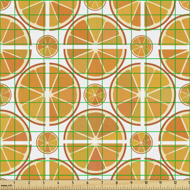 Geometrik Parça Kumaş Üçgenler ve Daireler ile Portakallar