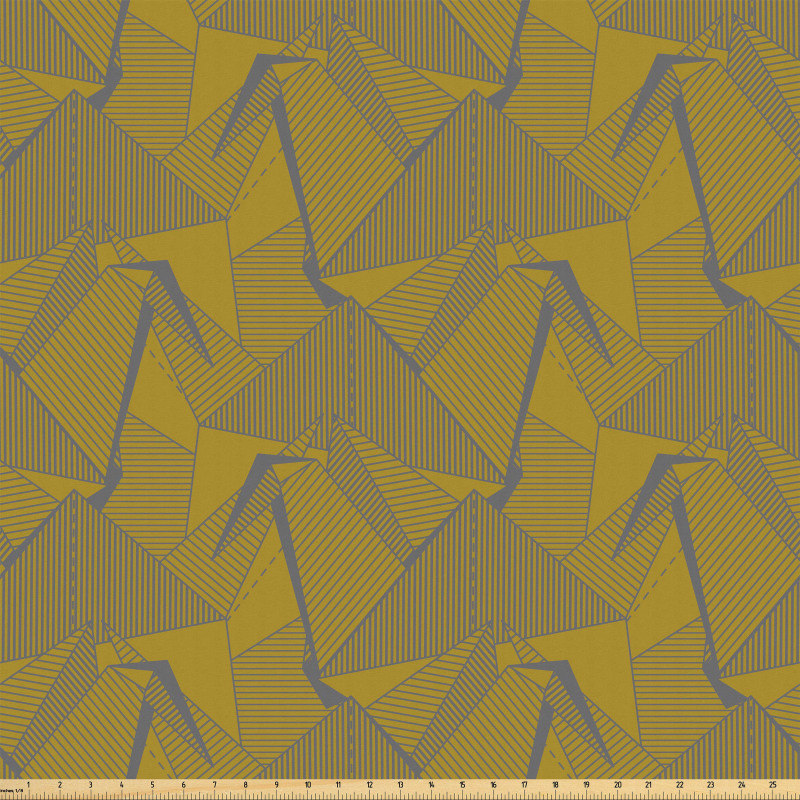 Geometrik Mikrofiber Parça Kumaş Origami Çiçek Desenli